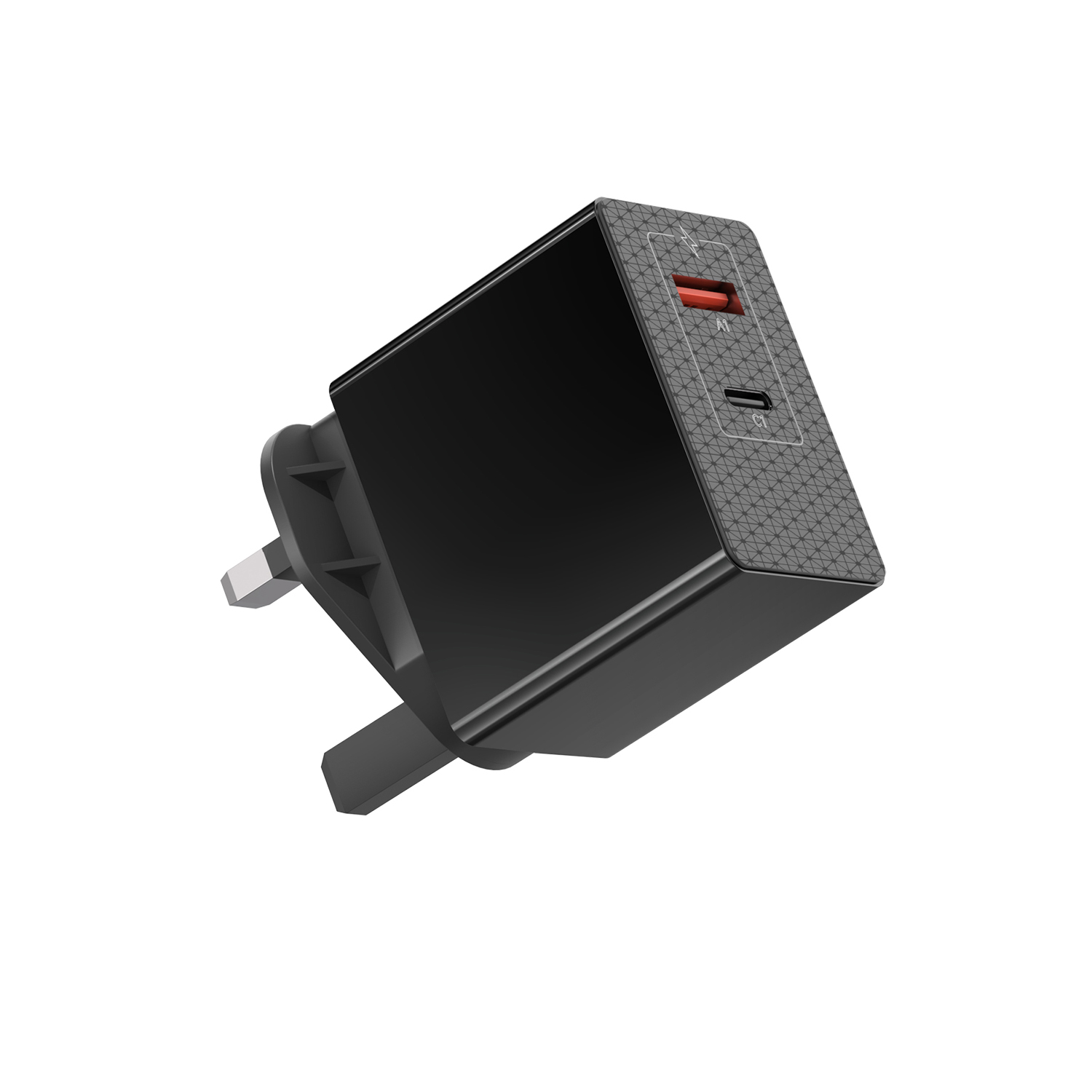 Tragbares Smart GaN 45W USB Typ-C PD3.0 Ladegerät mit 2 Anschlüssen 1C1A 